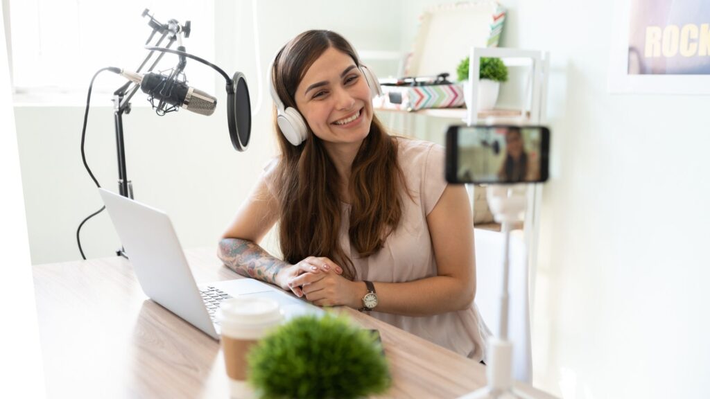 Girl Streaming on LinkedIn Live