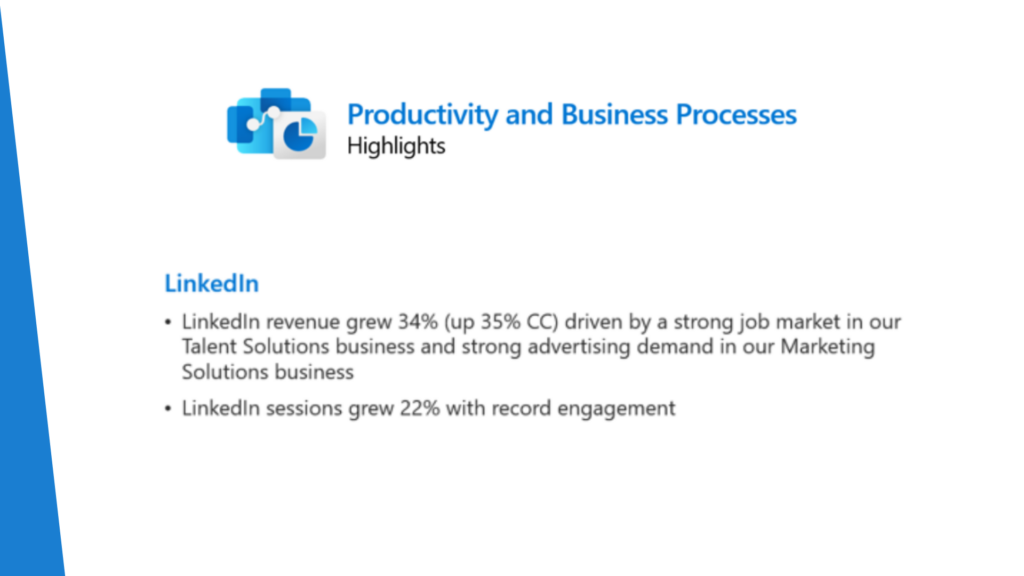 LinkedIn Microsoft Q3 FY22