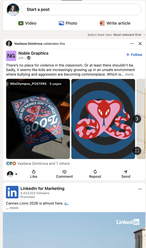 LinkedIn Feed Personal Screenshot
